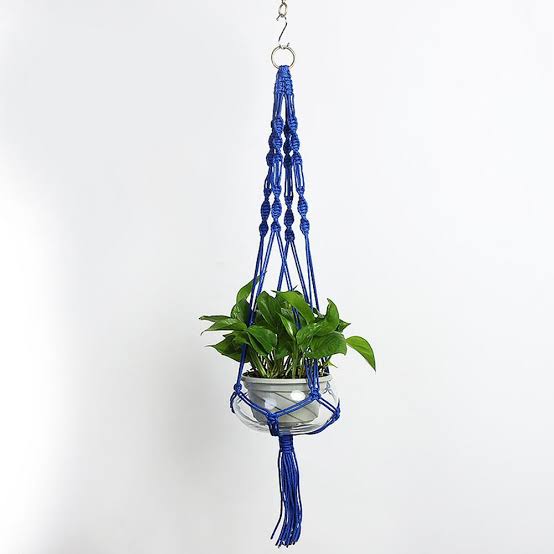 Pots Hanging Rope Plants colour) - (Green Jiffy