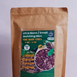 Fine - grade pine bark mulch with ultra - small particles (0–1 cm)